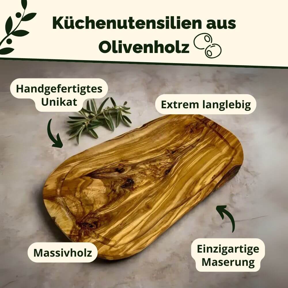 Olive wood cooking utensil box rectangular